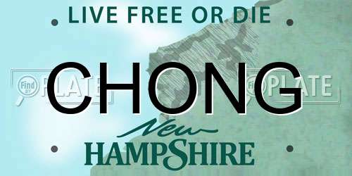 CHONG New Hampshire License Plate