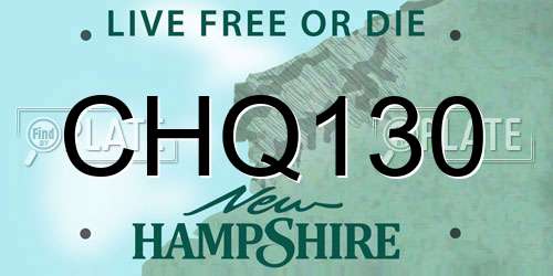 CHQ130 New Hampshire License Plate