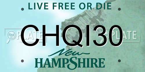CHQI30 New Hampshire License Plate