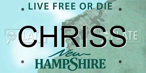 CHRISS New Hampshire License Plate
