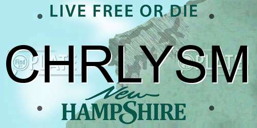CHRLYSM New Hampshire License Plate
