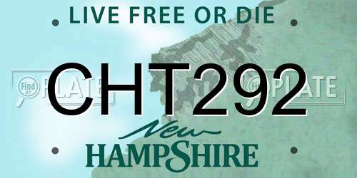 CHT292 New Hampshire License Plate