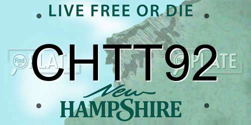 CHTT92 New Hampshire License Plate