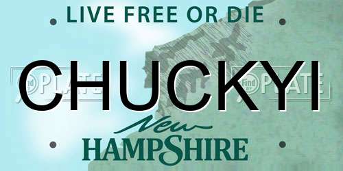 CHUCKYI New Hampshire License Plate