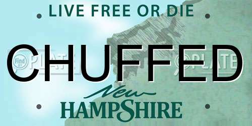 CHUFFED New Hampshire License Plate