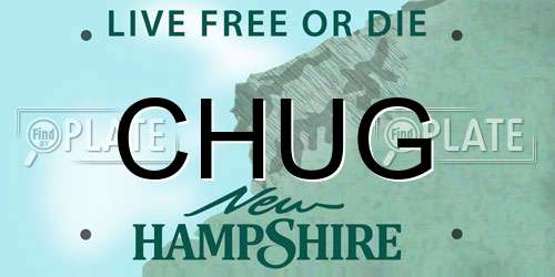 CHUG New Hampshire License Plate