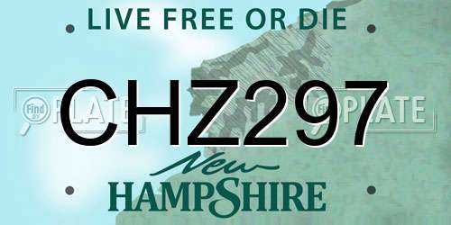 CHZ297 New Hampshire License Plate