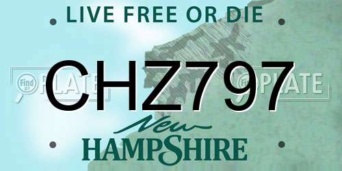 CHZ797 New Hampshire License Plate