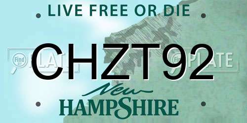 CHZT92 New Hampshire License Plate