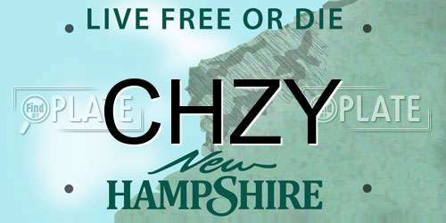 CHZY New Hampshire License Plate
