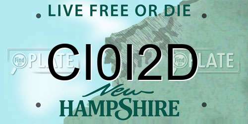 CI0I2D New Hampshire License Plate