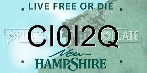 CI0I2Q New Hampshire License Plate