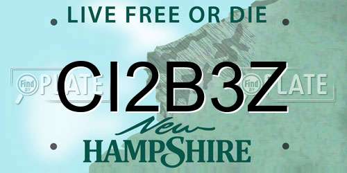 CI2B3Z New Hampshire License Plate