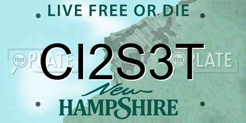 CI2S3T New Hampshire License Plate