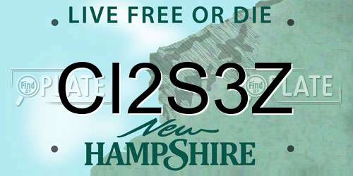 CI2S3Z New Hampshire License Plate