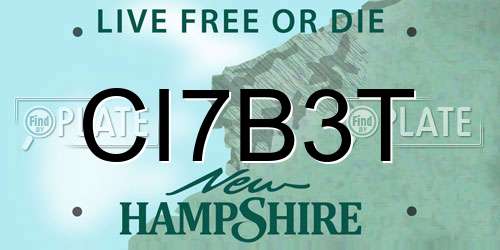 CI7B3T New Hampshire License Plate