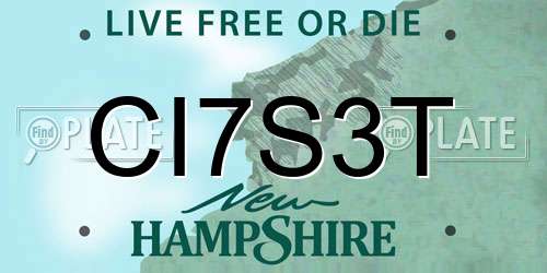 CI7S3T New Hampshire License Plate
