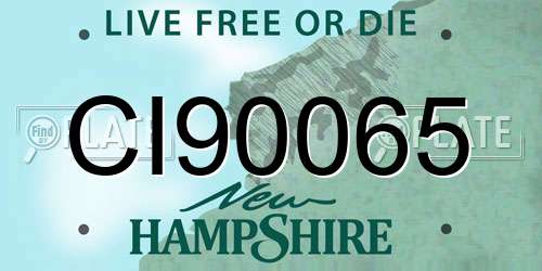 CI90065 New Hampshire License Plate