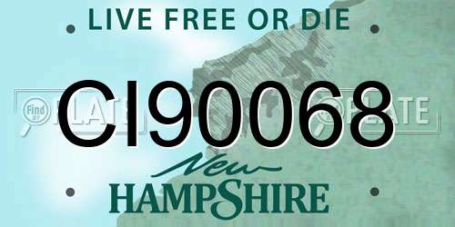 CI90068 New Hampshire License Plate