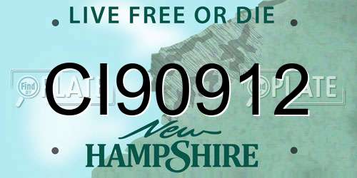 CI90912 New Hampshire License Plate