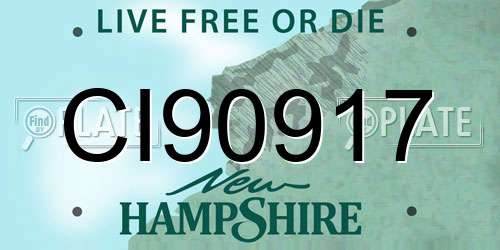CI90917 New Hampshire License Plate