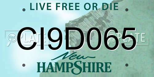 CI9D065 New Hampshire License Plate