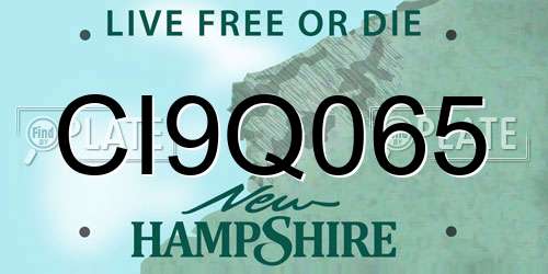 CI9Q065 New Hampshire License Plate