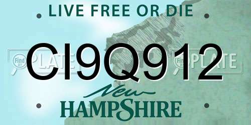 CI9Q912 New Hampshire License Plate