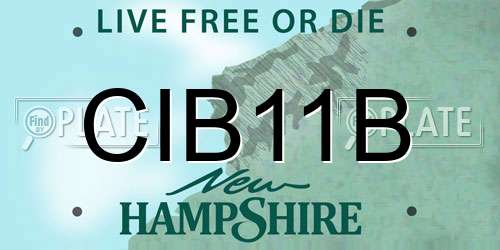 CIB11B New Hampshire License Plate