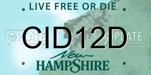 CID12D New Hampshire License Plate