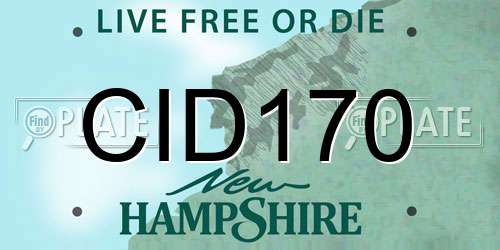 CID170 New Hampshire License Plate