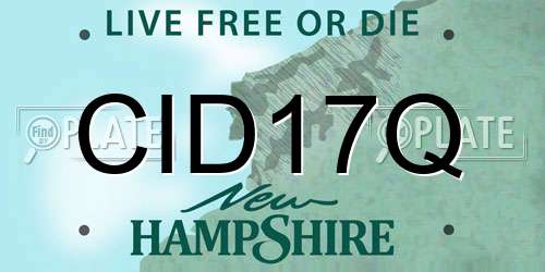 CID17Q New Hampshire License Plate