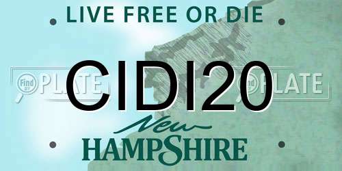 CIDI20 New Hampshire License Plate