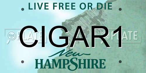 CIGAR1 New Hampshire License Plate