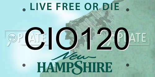 CIO120 New Hampshire License Plate