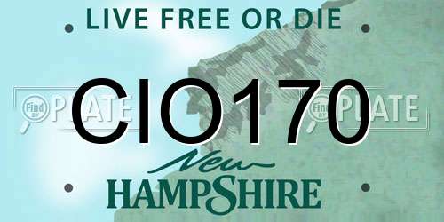 CIO170 New Hampshire License Plate