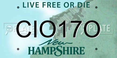 CIO17O New Hampshire License Plate