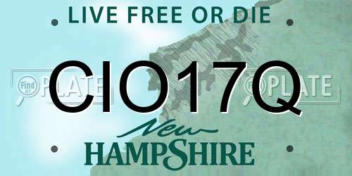 CIO17Q New Hampshire License Plate
