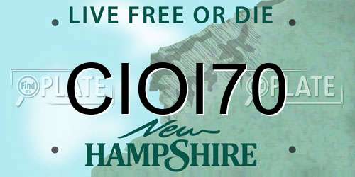 CIOI70 New Hampshire License Plate