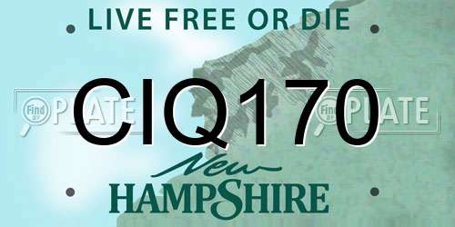 CIQ170 New Hampshire License Plate