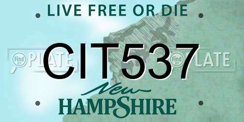 CIT537 New Hampshire License Plate