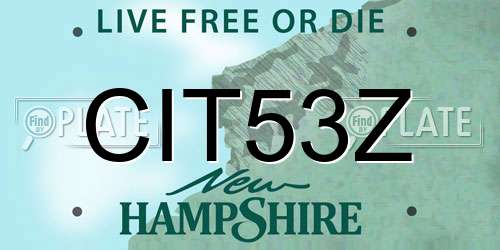 CIT53Z New Hampshire License Plate