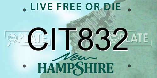 CIT832 New Hampshire License Plate