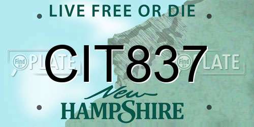 CIT837 New Hampshire License Plate