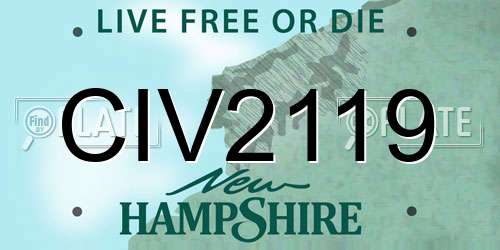 CIV2119 New Hampshire License Plate