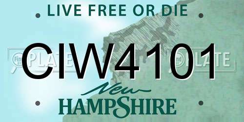 CIW4101 New Hampshire License Plate