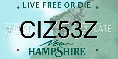 CIZ53Z New Hampshire License Plate