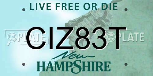 CIZ83T New Hampshire License Plate