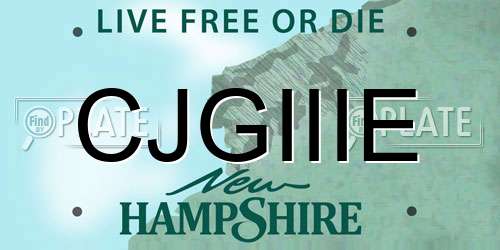 CJGIIIE New Hampshire License Plate