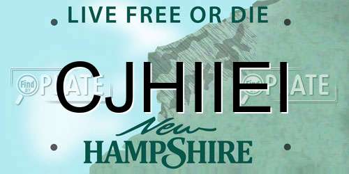 CJHIIEI New Hampshire License Plate
